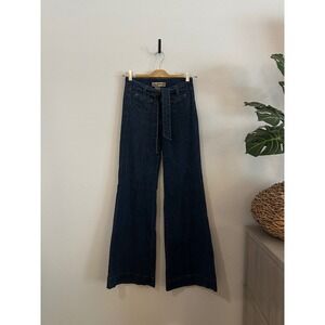VTG‎ Tyte Women's Dark Wash Wide Leg Belted Denim Jeans Size 3